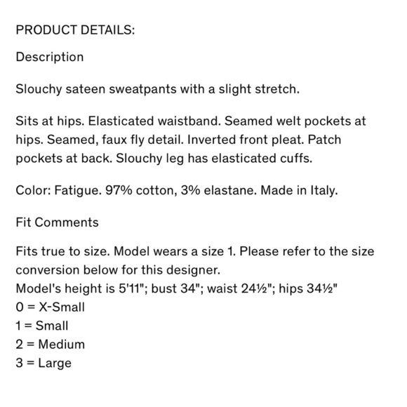 BAND OF OUTSIDERS Stretch Sateen Pant in Fatigue size 1 - Picture 11 of 11